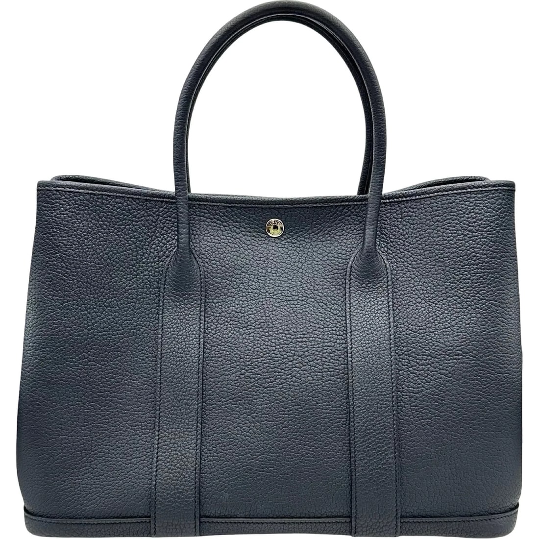 HERMES GARDEN PARTY PM BLUE INDIGO SHW FJORD: HERMES Garden Party PM Blue Indigo SHW Fjord Brand: HERMES Type/Style: Handbag Material: Fjord Color: Blue Indigo / SV Hardware Size: W: 36cm / H: 26cm / D: 17cm Accessories: None Accessories Notice: