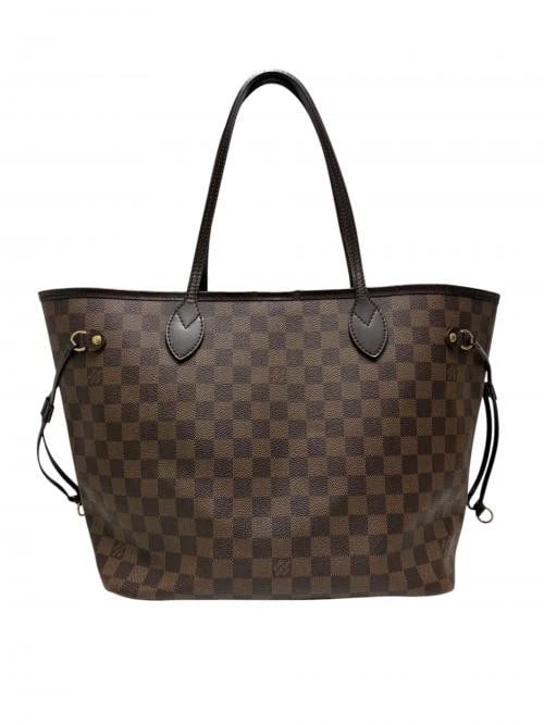 LOUIS VUITTON NEVERFULL MM DAMIER TOTE BAG: LOUIS VUITTON Neverfull MM Damier Tote Bag Brand: LOUIS VUITTON Type/Style: Tote Bag Material: Coated Canvas/Pvc-Coated Cotton Material Color: Brown Size: H:29.0cm / W:30.0cm / D:15.0cm Accessories: