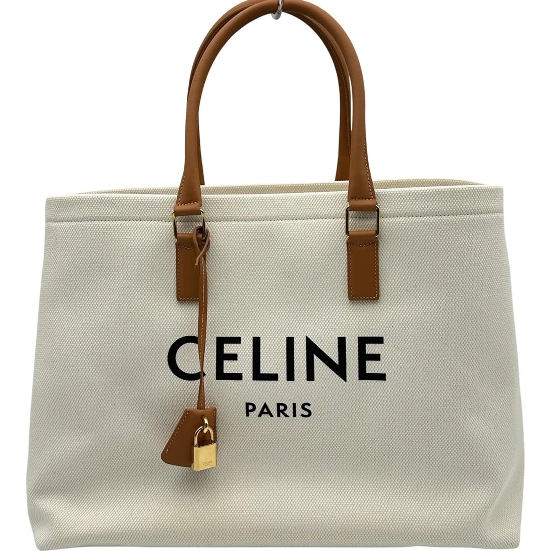 CELINE HORIZONTAL CABAS IVORY/BROWN CANVAS TOTE BAG: CELINE Horizontal Cabas Ivory/Brown Canvas Tote Bag Brand: CELINE Type/Style: Tote Bag Material: Canvas Color: Ivory/Brown Size: W: 39.5cm / H: 31cm / D: 15cm Accessories: None Accessories
