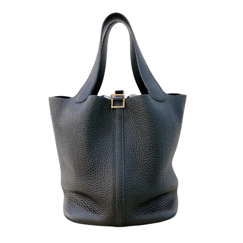 HERMES PICOTIN C STAMP BLACK GHW TAURILLON: Hermes Picotin C Stamp Black GHW Taurillon Brand: HERMES Type/Style: Handbag Material: Taurillon Color: Black / GD Hardware Size: W: 22cm / H: 20cm / D: 17cm Accessories: None Accessories Notice: