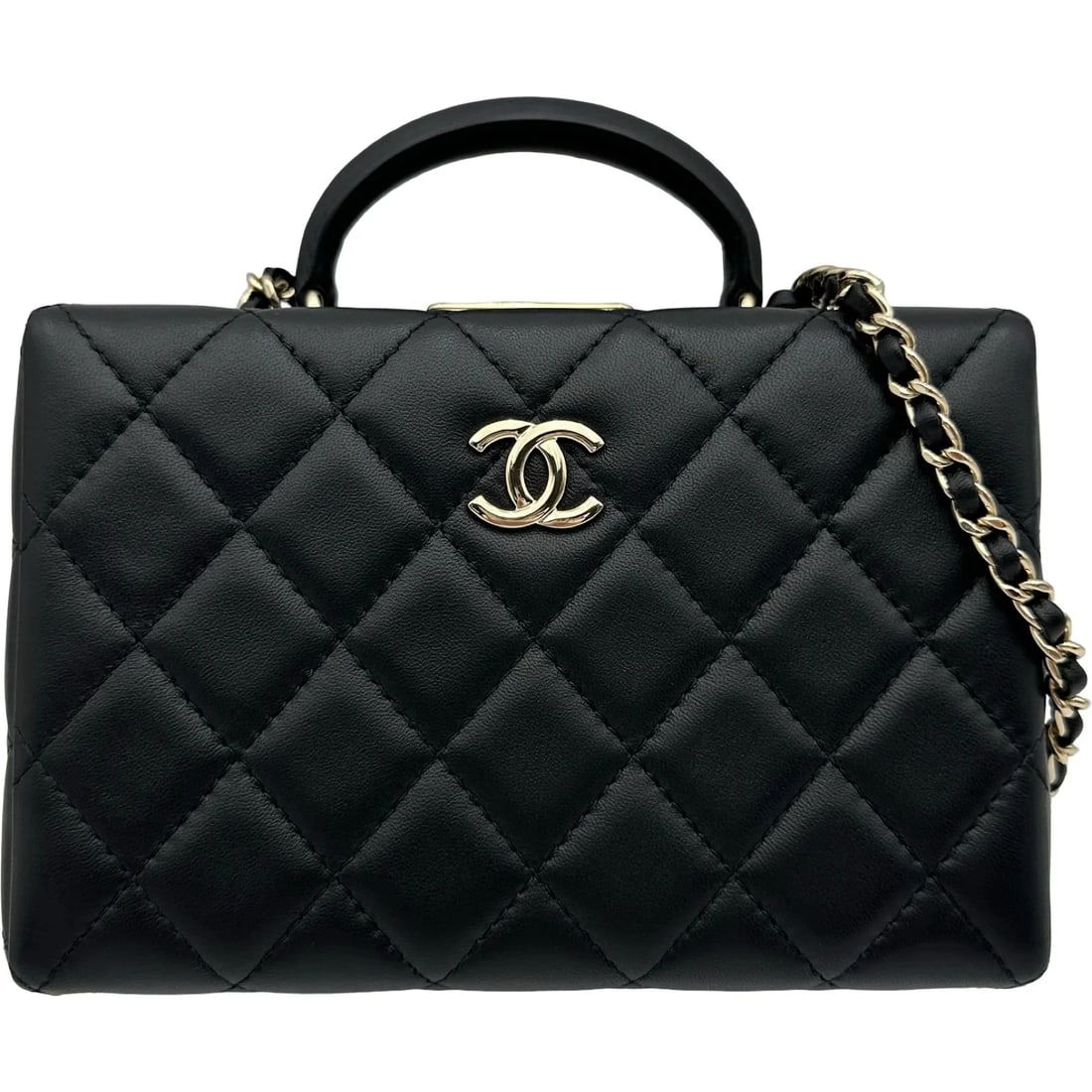 CHANEL MATELASSE SMALL BLACK GHW LAMBSKIN SHOULDER BAG: CHANEL Matelasse Small Black GHW Lambskin Shoulder Bag Brand: CHANEL Type/Style: Shoulder Bag Material: Lamb Color: Black / GD Hardware Size: W: 18cm / H: 12cm / D: 7cm Accessories: None Accessories