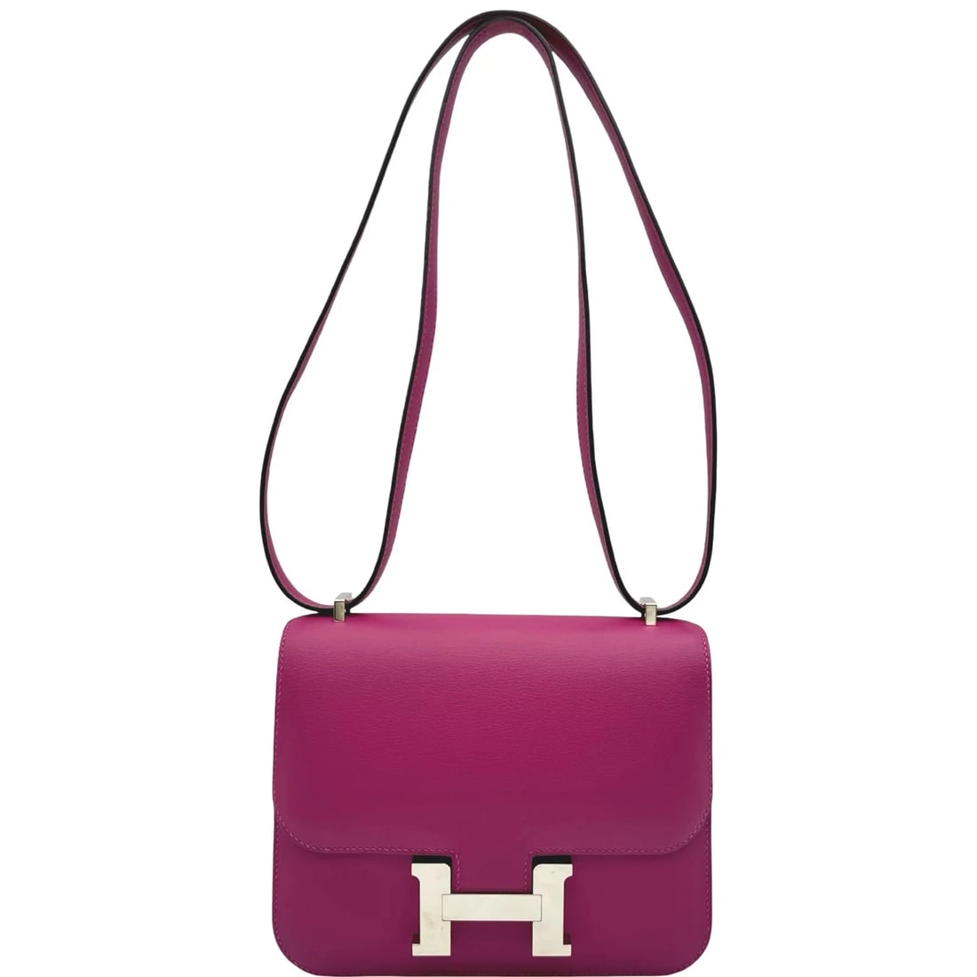 HERMES CONSTANCE 3 MINI A STAMP ROSE PURPLE: HERMES Constance 3 Mini A Stamp Rose Purple Brand: HERMES Type/Style: Shoulder Bag Material: Swift Color: Rose Purple / SV Hardware Size: W: 18cm / H: 15cm / D: 3.5cm Accessories: None Acc