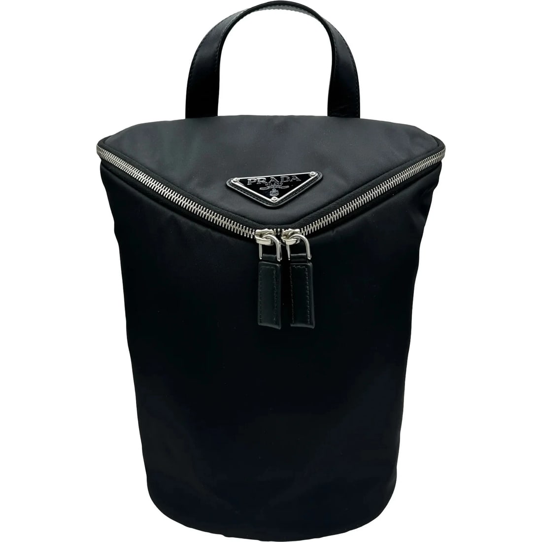 PRADA TRIANGLE LOGO ONE SHOULDER BAG: PRADA Triangle Logo One Shoulder Bag Brand: PRADA Type/Style: Shoulder Bag Material: Leather/Nylon Color: black Size: W: 19cm / H: 28cm / D: 19cm Accessories: None Accessories Notice: When