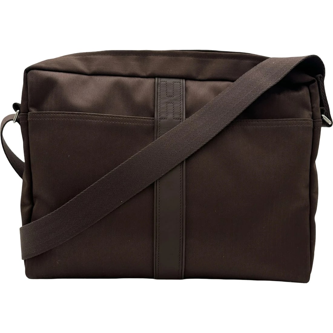 HERMES ACAPULCO BASSUS MM DARK BROWN: HERMES Acapulco Bassus MM Dark Brown Brand: HERMES Type/Style: Shoulder Bag Material: Toile Color: Dark Brown / SV Hardware Size: W: 37.5cm / H: 28cm / D: 8cm Accessories: None Accessories Notice:
