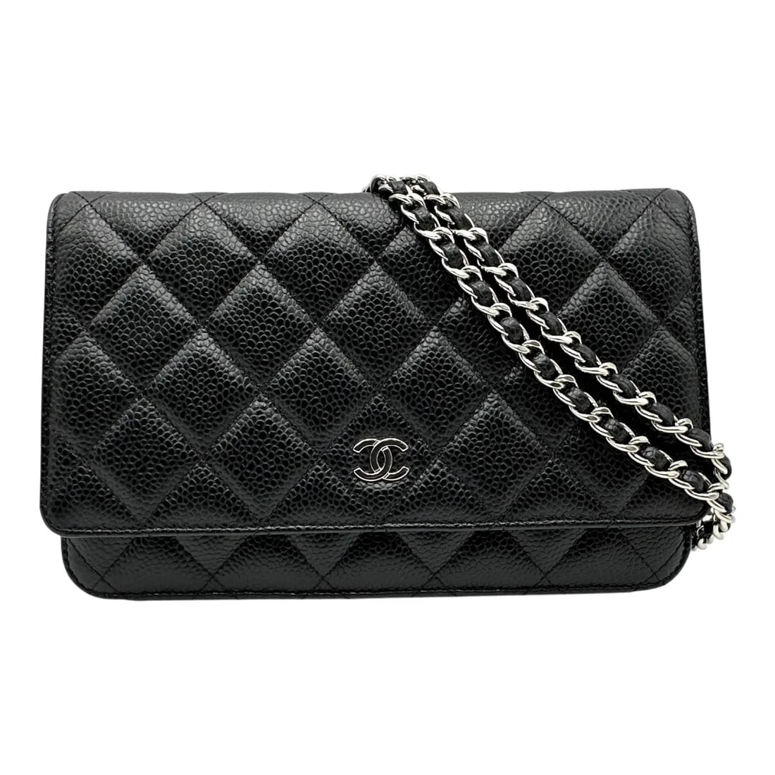 CHANEL BLACK SHW CAVIAR SKIN SHOULDER BAG: CHANEL Black SHW Caviar Skin Shoulder Bag Brand: CHANEL Type/Style: Shoulder Bag Material: Caviar Skin Color: Black / SV Hardware Size: W: 19.0cm / H: 12.0cm / D: 2.5cm Accessories: None Accessories