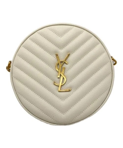 SAINTLAURENTPARIS CHEVRON VINYL SHOULDER BAG: SaintLaurentParis Chevron Vinyl Shoulder Bag Brand: Saint Laurent Paris Type/Style: Shoulder Bag Material: None Color: Off White Size: H:16.5cm / W:16.5cm / D:5cm Accessories: None Accesso