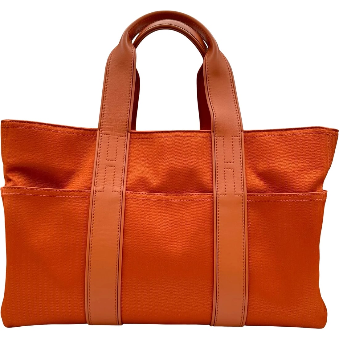 HERMES ACAPULCO MM ORANGE TOILE/SWIFT TOTE BAG: HERMES Acapulco MM Orange Toile/Swift Tote Bag Brand: HERMES Type/Style: Tote Bag Material: Toile/Swift Color: orange Size: W: 37cm / H: 24cm / D: 17cm Accessories: None Accessories Notice: When