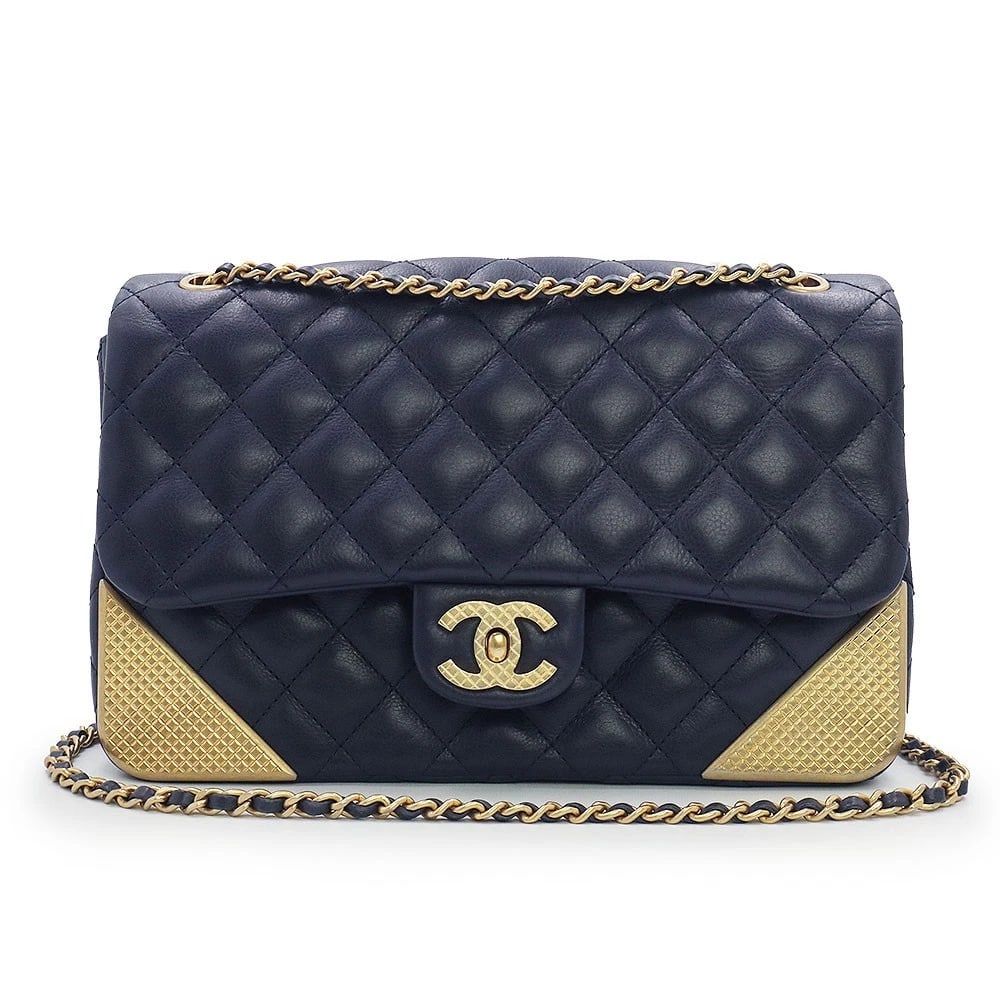 CHANEL MATELASSE COCO MARK SHOULDER BAG: CHANEL Matelasse Coco Mark Shoulder Bag Brand: CHANEL Type/Style: Shoulder Bag Material: Calfskin (Cowhide) Color: Navy Size: W: 24cm x H: 15cm x D: 6cm Accessories: None Accessories Notice: When
