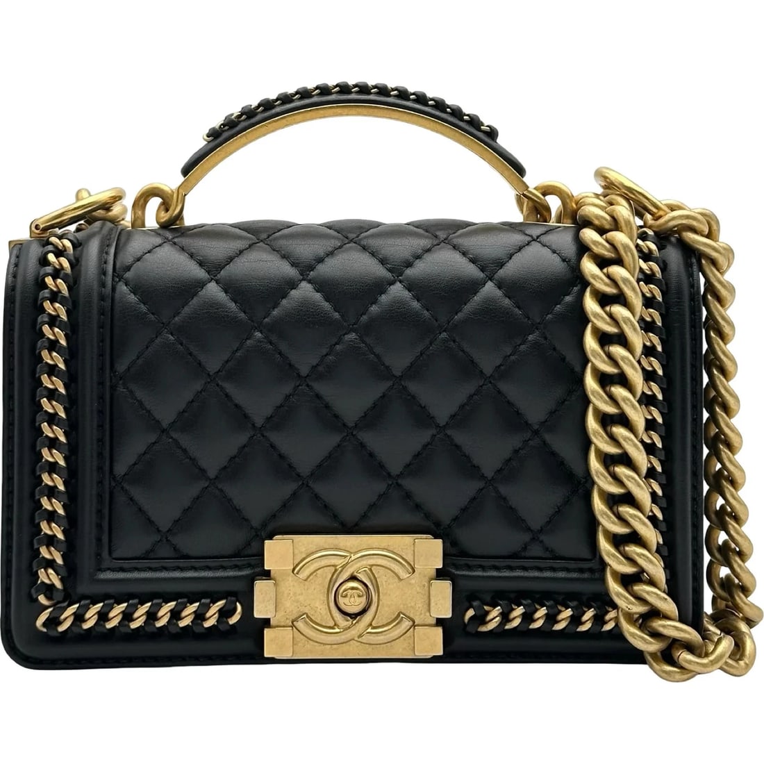 CHANEL BLACK GHW MATELASSE/LAMBSKIN SHOULDER BAG: CHANEL Black GHW Matelasse/Lambskin Shoulder Bag Brand: CHANEL Type/Style: Shoulder Bag Material: Matelasse/Lambskin Color: Black / GD Hardware Size: W: 20cm / H: 12.5cm / D: 5.5cm Accessories: No