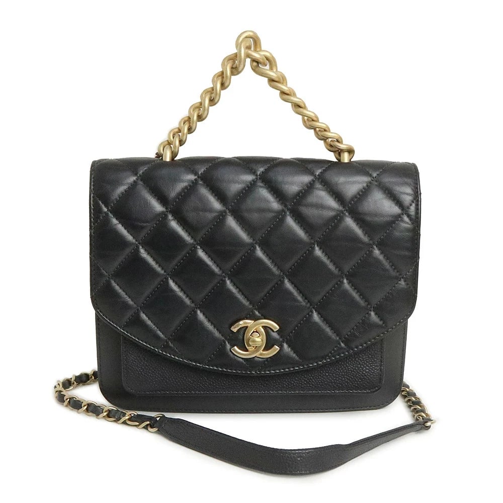 CHANEL TRI-MATERIAL SINGLE MARK BLACK DARK GRAY: CHANEL Tri-Material Single Mark Black Dark Gray Brand: CHANEL Type/Style: Shoulder Bag Material: Caviar Leather / Calfskin (Cowhide) Color: Black X Dark Gray Size: W: 22cm x H: 18cm x D: 3cm Acces