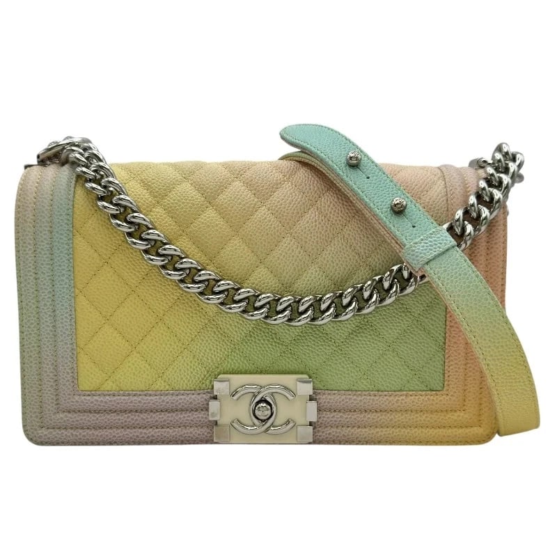 CHANELSERIES PASTEL/SHW CAVIAR SKIN SHOULDER BAG: CHANELSeries Pastel/SHW Caviar Skin Shoulder Bag Brand: CHANEL Type/Style: Shoulder Bag Material: Caviar Skin Color: Pastel // SV Hardware Size: W: 25cm / H: 15cm / D: 7cm Accessories: None