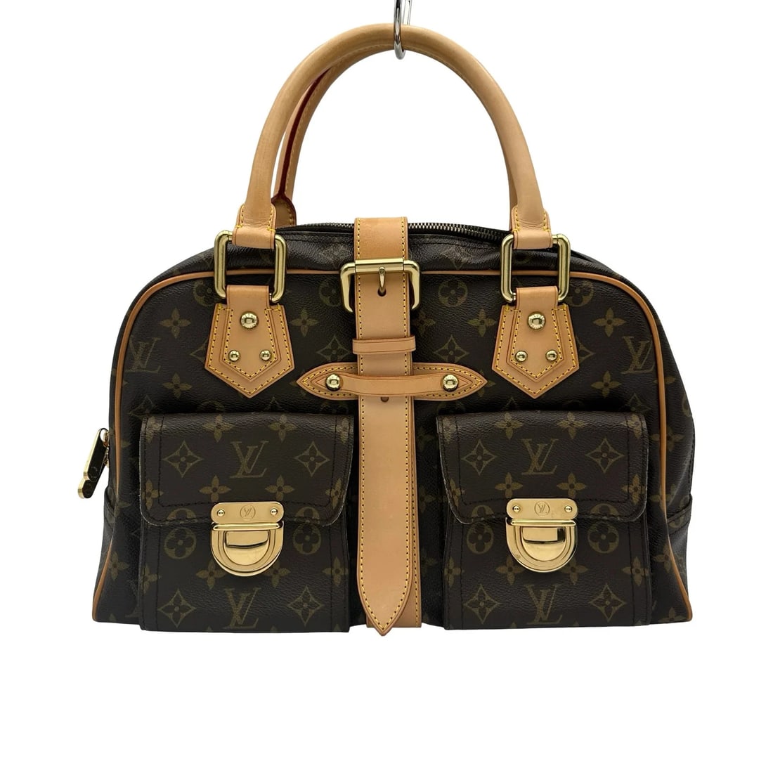 LOUIS VUITTON MANHATTAN BROWN MONOGRAM CANVAS HANDBAG: Louis Vuitton Manhattan Brown Monogram Canvas Handbag Brand: LOUIS VUITTON Type/Style: Handbag Material: Monogram Canvas Color: brown Size: W: 38cm / H: 26cm / D: 14cm Accessories: None Ac
