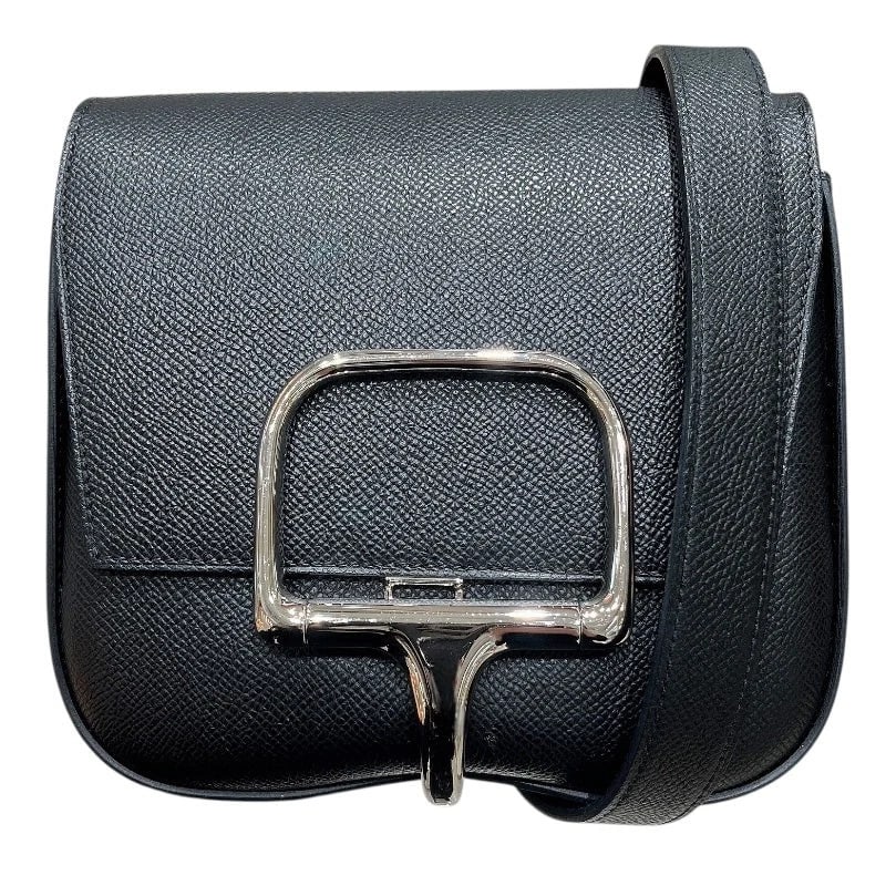 HERMES DELLA STAMP BLACK SHW EPSOM SHOULDER BAG: HERMES Della Stamp Black SHW Epsom Shoulder Bag Brand: HERMES Type/Style: Shoulder Bag Material: Epson Color: Black / SV Hardware Size: W: 17.5cm / H: 16cm / D: 5cm Accessories: None Accessories