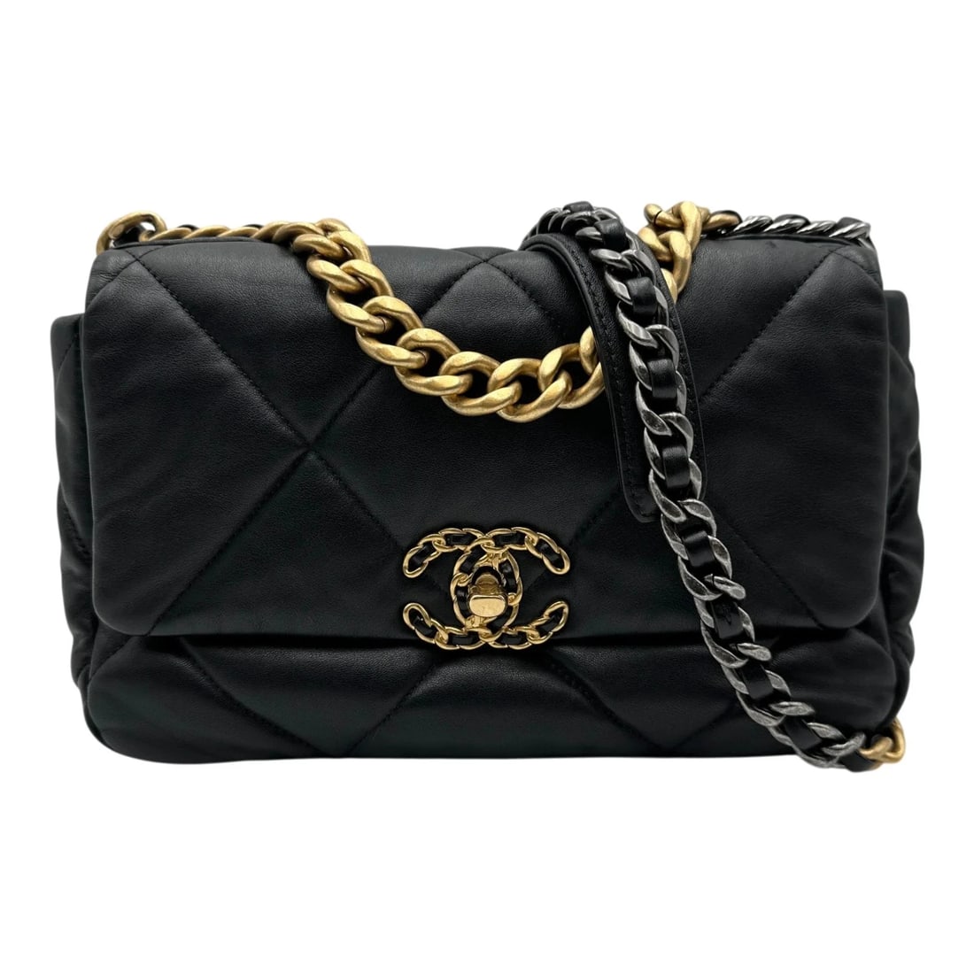 CHANEL SHOULDER BAG BLACK GOLD/SHW SHINY LAMBSKIN: CHANEL Shoulder Bag Black Gold/SHW Shiny Lambskin Brand: CHANEL Type/Style: Shoulder Bag Material: Shiny Lambskin Color: Black Gold // SV Hardware Size: W: 25.0cm / H: 17.0cm / D: 7.0cm Accessories: