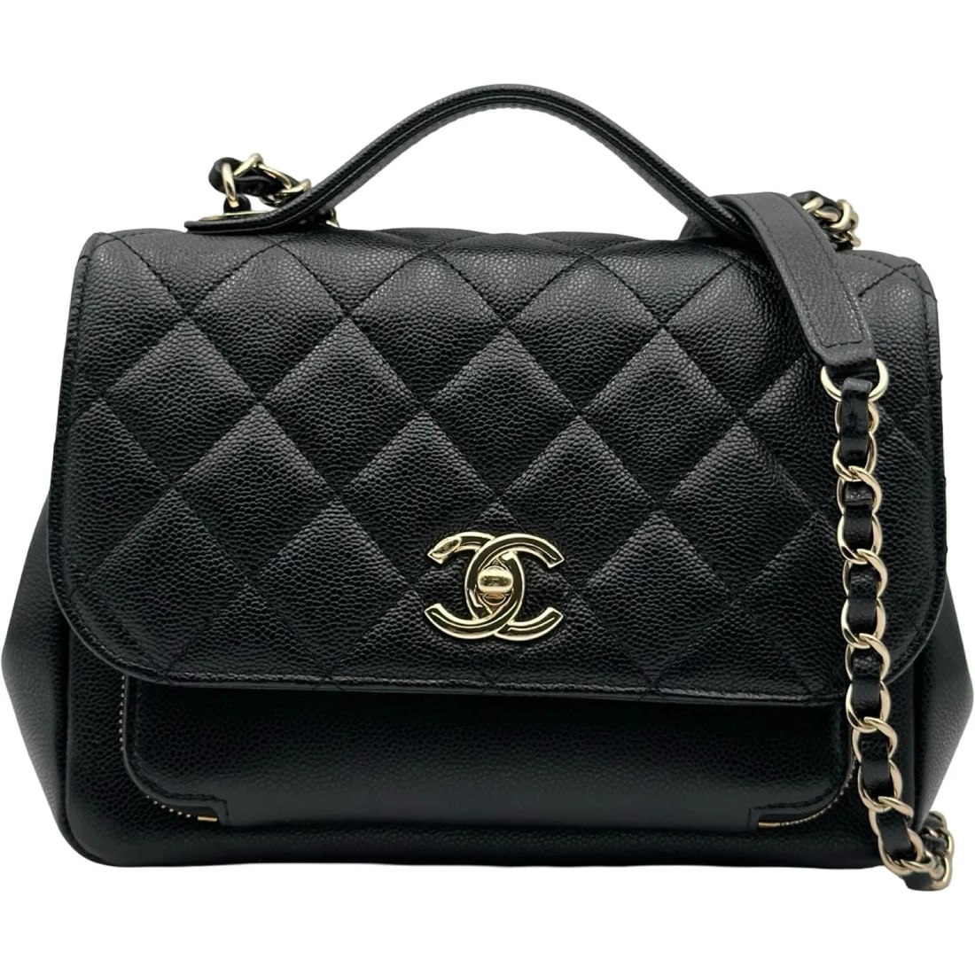 CHANEL BUSINESS AFFINITY SHOULDER BAG: CHANEL Business Affinity Shoulder Bag Brand: CHANEL Type/Style: Shoulder Bag Material: Caviar Skin Color: Black / GD Hardware Size: W: 22cm / H: 16cm / D: 8cm Accessories: None Accessories