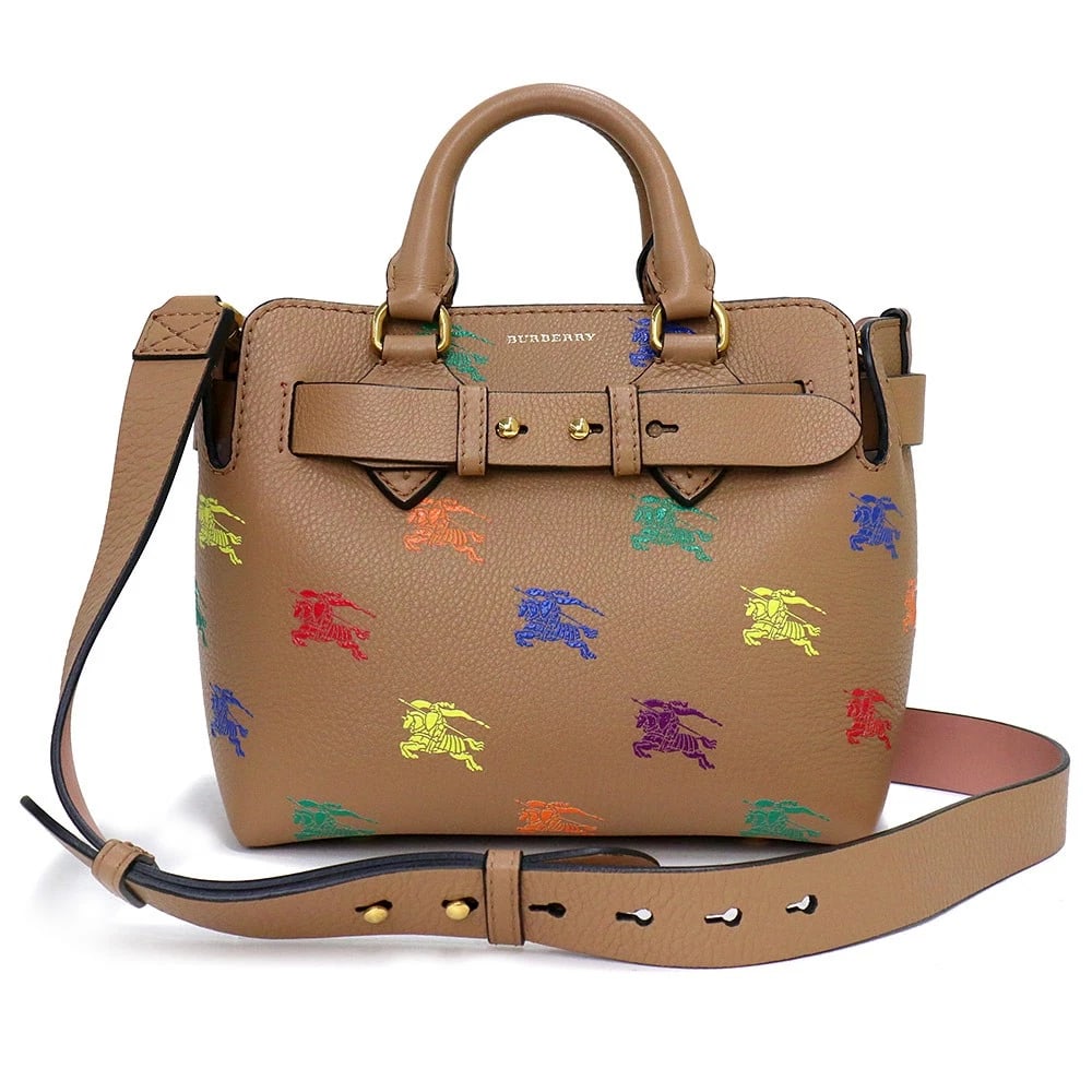 BURBERRY BABY BELT BAG HORSEFERRY RAINBOW LIGHT: BURBERRY Baby Belt Bag Horseferry Rainbow Light Brand: BURBERRY Type/Style: Belt Bag Material: Grain Calf Leather Color: Light Camel Size: W: 24-27cm x 24cm x H: 18cm x D: 14cm Accessories: None <