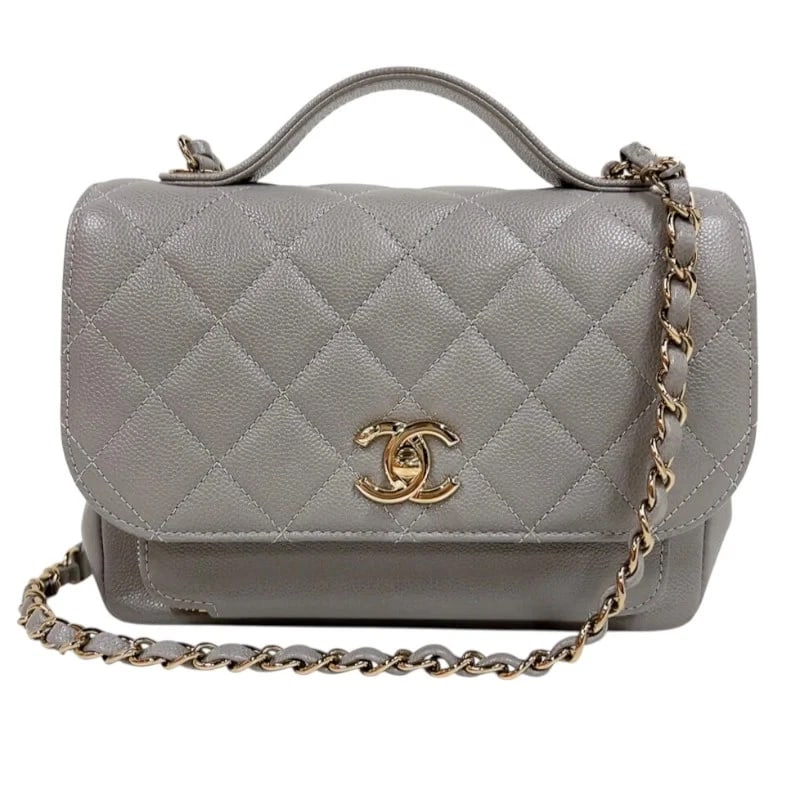 CHANEL BUSINESS AFFINITY SMALL SHOULDER BAG: CHANEL Business Affinity Small Shoulder Bag Brand: CHANEL Type/Style: Shoulder Bag Material: Caviar Skin Color: Gray / GD Hardware Size: W: 22cm / H: 14.5cm / D: 8cm Accessories: None Accessories