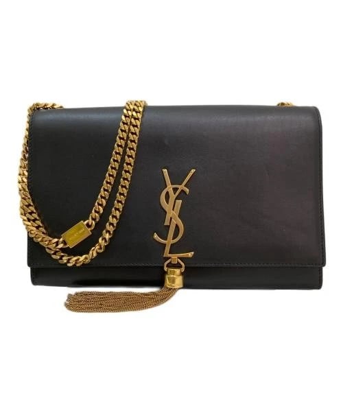 SAINT LAURENT PARIS TASSEL CHAIN SHOULDER BAG: Saint Laurent Paris Tassel Chain Shoulder Bag Brand: Saint Laurent Paris Type/Style: Shoulder Bag Material: Leather Color: Black Size: H:16.5cm / W:24cm / D:3.5cm Accessories: None Accesso