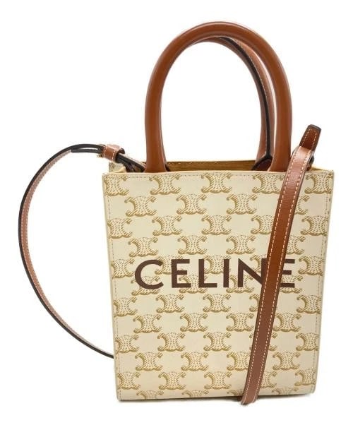 CELINE MINI VERTICAL CABAS: CELINE Mini Vertical Cabas Brand: CELINE Type/Style: Tote Bag Material: None Color: White X Brown Size: H:20.0cm / W:17.0cm / D:4.0cm Accessories: None Accessories Notice: When purchasing