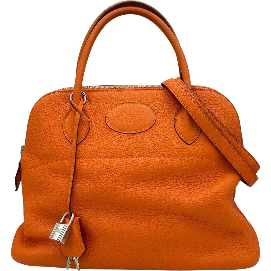 HERMES BOLIDE ORANGE SHW TAURILLON SHOULDER BAG: HERMES Bolide Orange SHW Taurillon Shoulder Bag Brand: HERMES Type/Style: Shoulder Bag Material: Taurillon Color: Orange / SV Hardware Size: W: 31cm / H: 24cm / D: 11.5cm Accessories: None