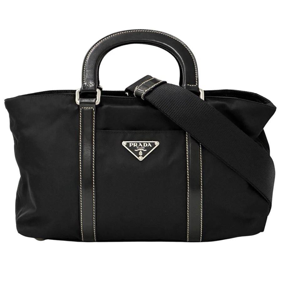 PRADA HANDBAG SHOULDER BAG: Prada Handbag Shoulder Bag Brand: Prada Type/Style: Shoulder Bag Material: Nylon Color: Black Size: W: 26cm (base) / H: 16cm / D: 7cm Accessories: None Accessories Notice: When purchasing pre-owned