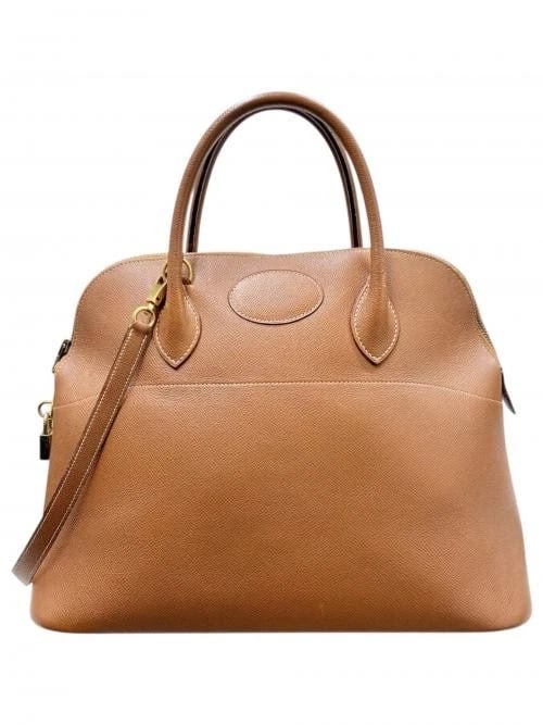 HERMES CHEVRE GOLD CIRCLE V STAMP: HERMES Chevre Gold Circle V Stamp Brand: HERMES Type/Style: Shoulder Bag Material: Cushvel Color: Gold X Gold Hardware Size: H:26.0cm / W:35.0cm / D:14.0cm Accessories: None Accessories No