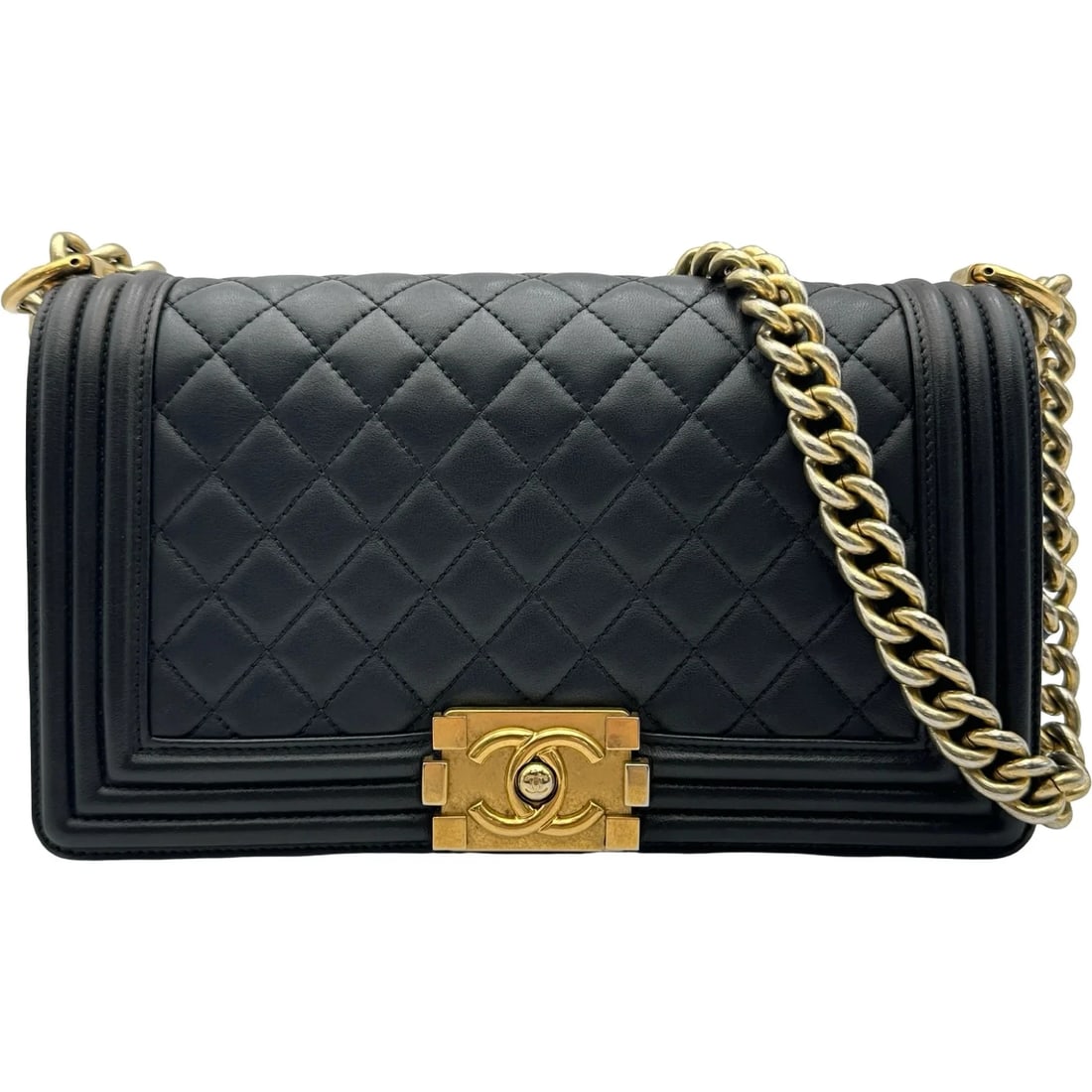 CHANEL SERIES BLACK GHW LAMBSKIN SHOULDER BAG: CHANEL Series Black GHW Lambskin Shoulder Bag Brand: CHANEL Type/Style: Shoulder Bag Material: Lambskin Color: Black / GD Hardware Size: W: 25cm / H: 15cm / D: 7cm Accessories: None Accessories