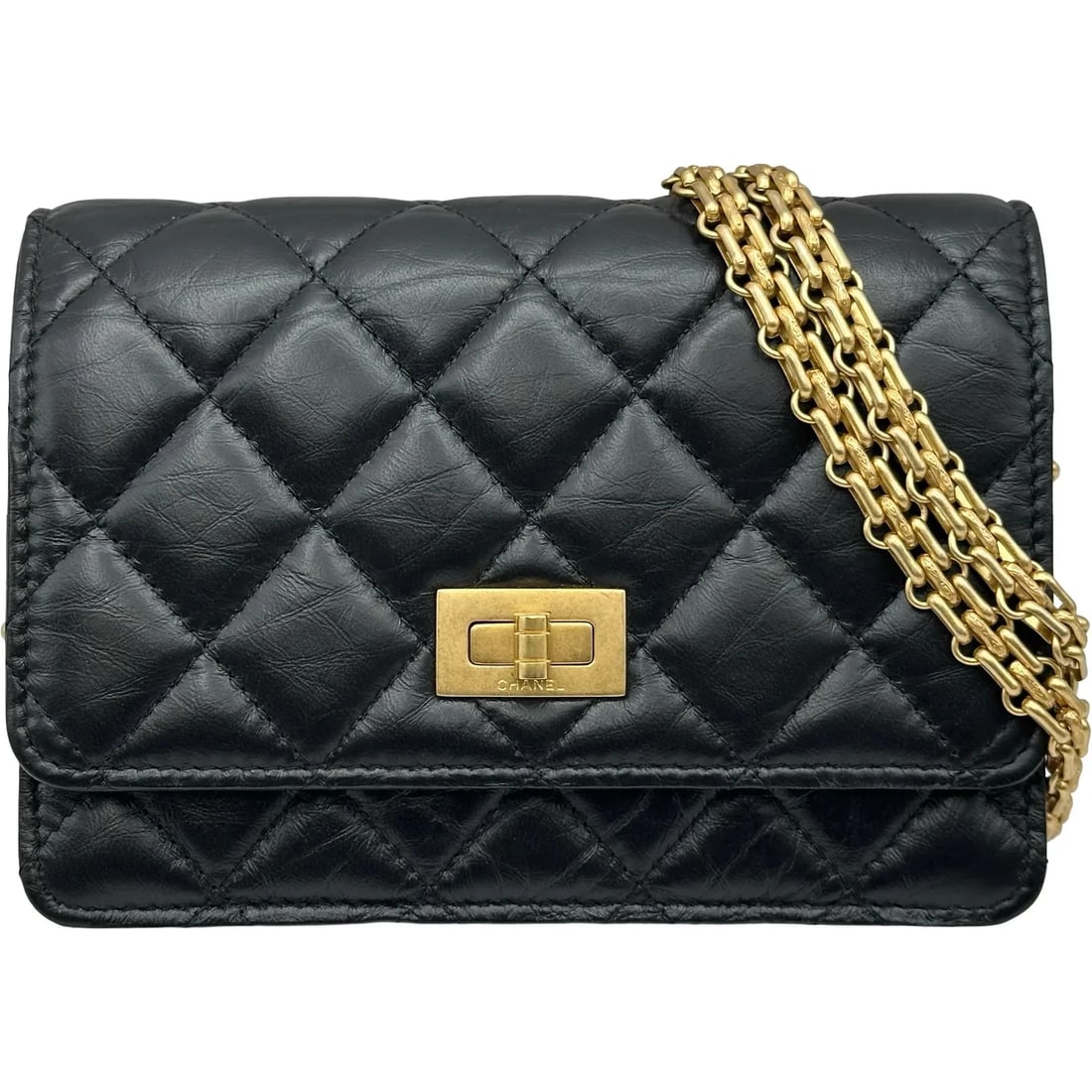 CHANEL BLACK GHW AGED CALF SHOULDER BAG: CHANEL Black GHW Aged Calf Shoulder Bag Brand: CHANEL Type/Style: Shoulder Bag Material: Aged Calf Color: Black / GD Hardware Size: W: 15cm / H: 11cm / D: 3.5cm Accessories: None Accessori