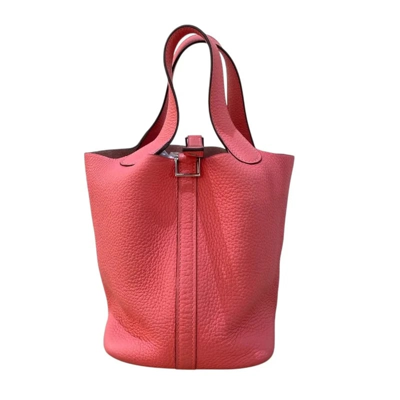 HERMES PICOTIN ROSE AZALEE SHW TAURILLON: HERMES Picotin Rose Azalee SHW Taurillon Brand: HERMES Type/Style: Handbag Material: Taurillon Color: Rose Azalea / SV Hardware Size: W: 27cm / H: 17.5cm / D: 12.5cm Accessories: None Acce