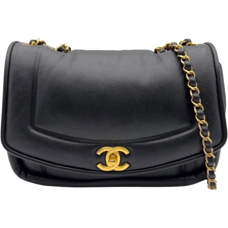 CHANEL DIANA SERIES BLACK GHW LAMBSKIN SHOULDER BAG: CHANEL Diana Series Black GHW Lambskin Shoulder Bag Brand: CHANEL Type/Style: Shoulder Bag Material: Lamb Color: Black / GD Hardware Size: W: 23cm / H: 15cm / D: 6cm Accessories: None Accessories