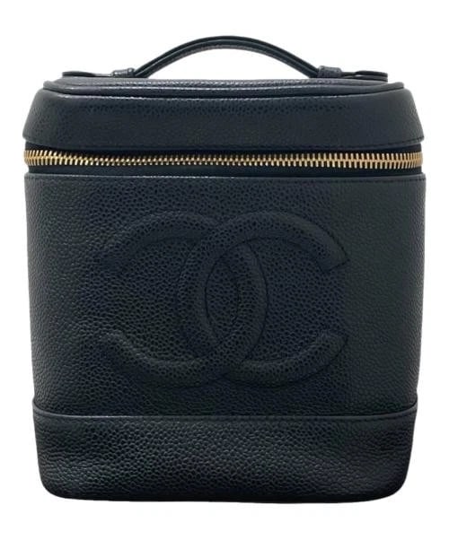 CHANEL COCO MARK VANITY BAG: CHANEL Coco Mark Vanity Bag Brand: CHANEL Type/Style: Vanity Bag Material: Caviar Skin Color: Black Size: H:17.0cm / W:15.0cm / D:12.0cm Accessories: None Accessories Notice: When purchasing