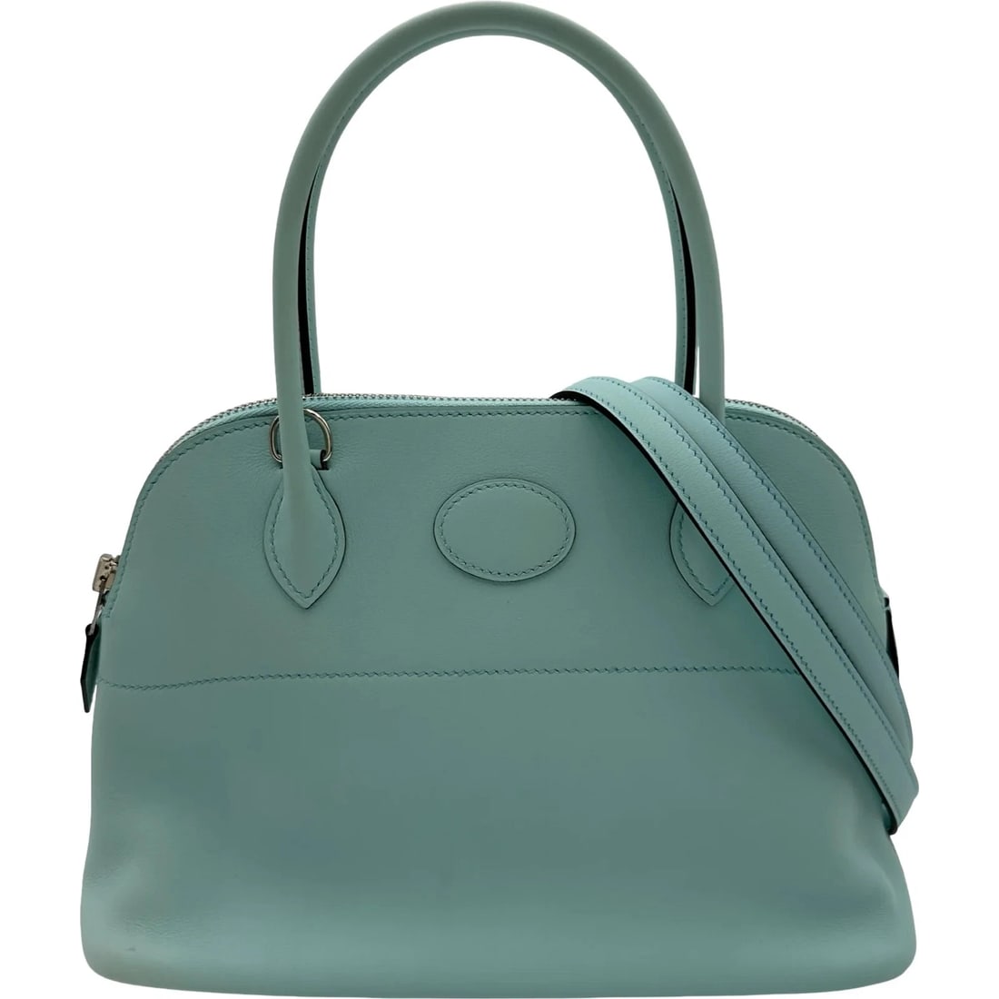 HERMES BOLIDE 27 A STAMP BLUE ATOLL SHW: HERMES Bolide 27 A Stamp Blue Atoll SHW Brand: HERMES Type/Style: Handbag Material: Swift Color: Blue Atoll / SV Hardware Size: W: 27cm / H: 19cm / D: 10cm Accessories: None Accessories No
