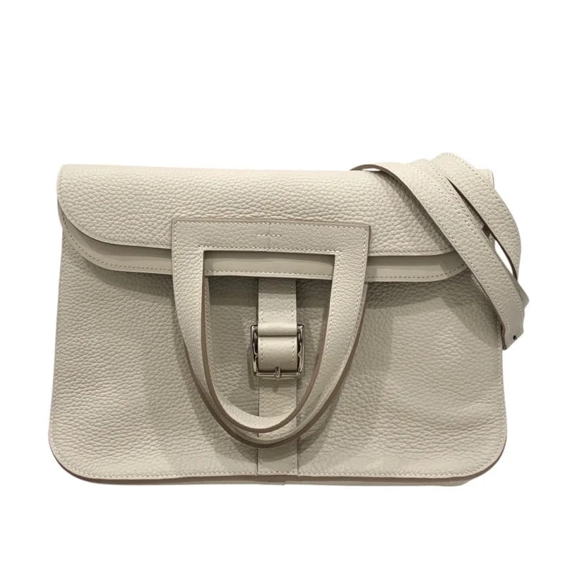 HERMES STAMP CLEMENCE SHW SHOULDER BAG: HERMES Stamp Clemence SHW Shoulder Bag Brand: HERMES Type/Style: Shoulder Bag Material: Taurillon Color: CRE / SV Hardware Size: W: 31cm / H: 27cm / D: 9cm Accessories: None Accessories Notice: When