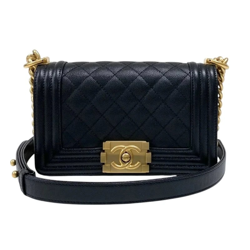 CHANEL BLACK GHW CAVIAR SKIN SHOULDER BAG: CHANEL Black GHW Caviar Skin Shoulder Bag Brand: CHANEL Type/Style: Shoulder Bag Material: Caviar Skin Color: Black / GD Hardware Size: W: 20cm / H: 12cm / D: 7cm Accessories: None Accessories