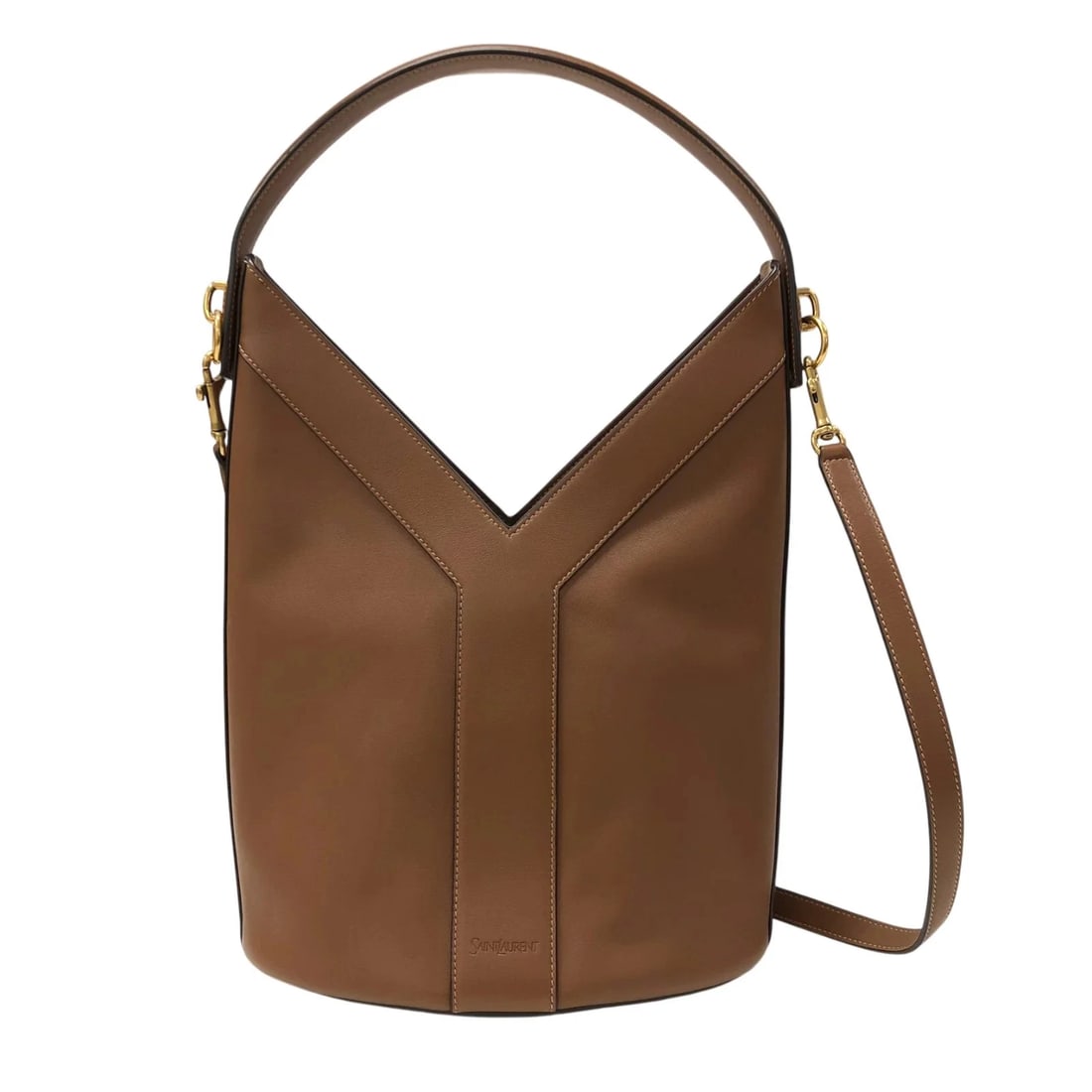 SAINT LAURENT Y TOP HANDLE BROWN GHW: SAINT LAURENT Y Top Handle Brown GHW Brand: SAINT LAURENT Type/Style: Handbag Material: Leather Color: Braun / GD Hardware Size: W: 25cm / H: 22-34cm / D: 15cm Accessories: None Accessories Notice: