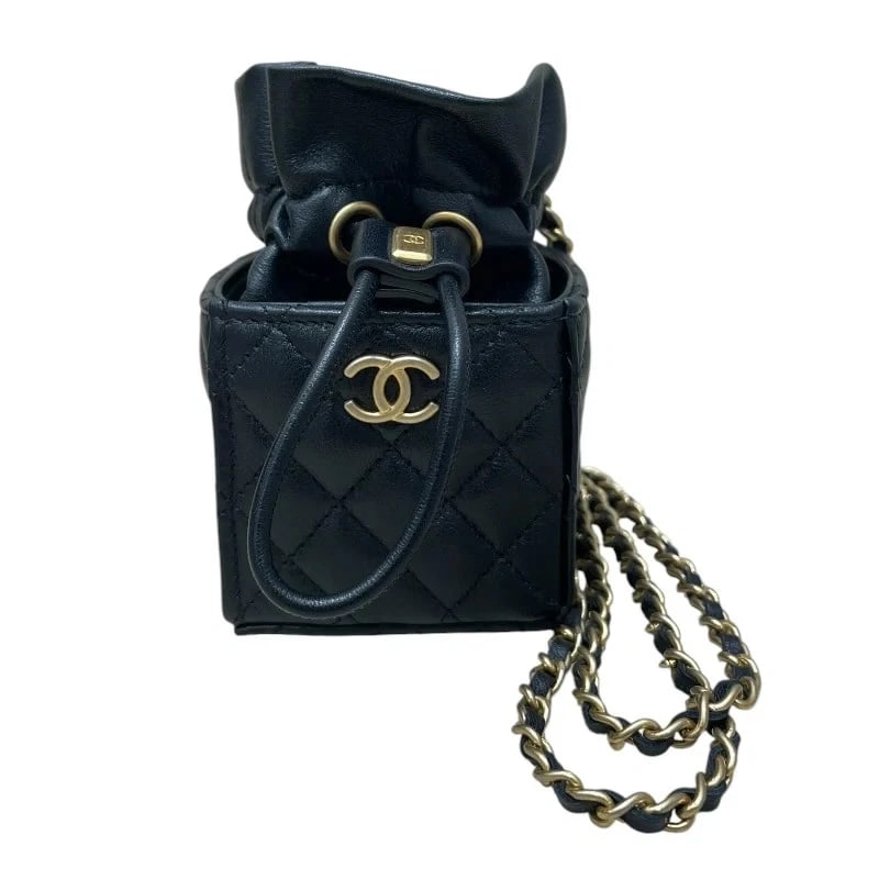 CHANEL MATELASSE BAG BLACK LAMBSKIN OTHER BAG: CHANEL Matelasse Bag Black Lambskin Other Bag Brand: CHANEL Type/Style: Other Bag Material: Lambskin Color: black Size: W: 6.5cm / H: 6.5cm / D: 6.5cm Accessories: None Accessories Notice: