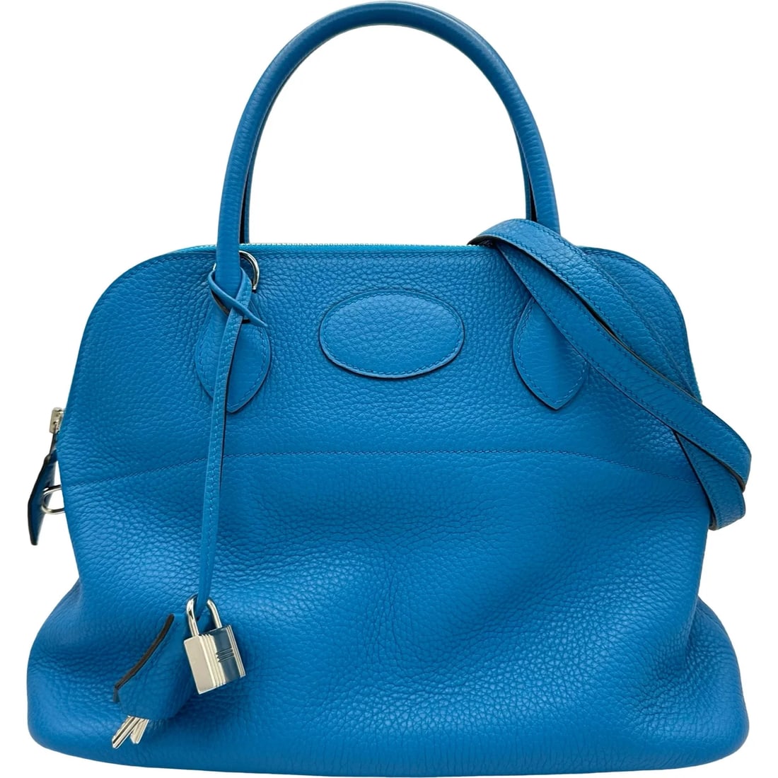 HERMES BLUE ZANZIBAR SHW TAURILLON SHOULDER BAG: HERMES Blue Zanzibar SHW Taurillon Shoulder Bag Brand: HERMES Type/Style: Shoulder Bag Material: Taurillon Color: Blue Zanzibar / SV Hardware Size: W: 31cm / H: 23.5cm / D: 11.5cm Accessories: None