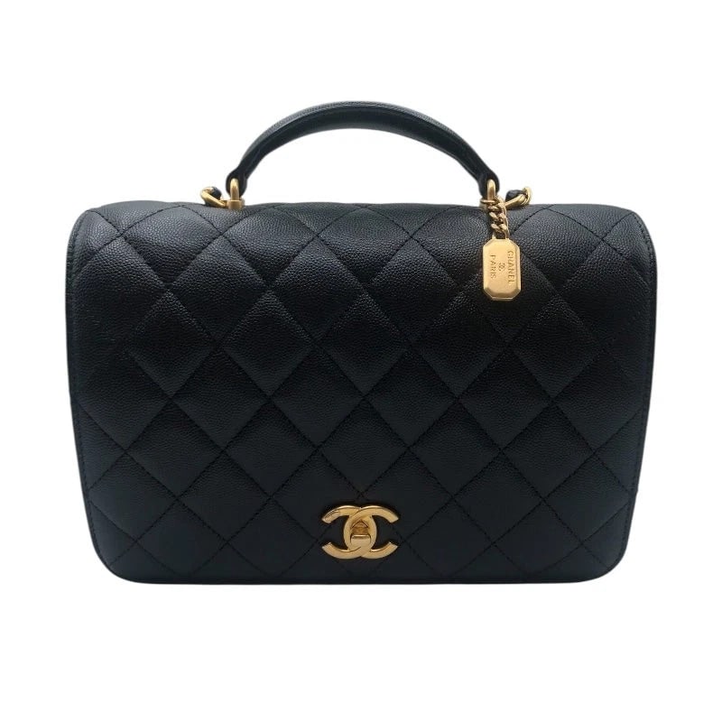CHANEL SMALL FLAP BAG BLACK GHW CAVIAR LEATHER: CHANEL Small Flap Bag Black GHW Caviar Leather Brand: CHANEL Type/Style: Flap Bag Material: Caviar Skin Color: Black / GD Hardware Size: W: 24cm / H: 17cm / D: 7cm Accessories: None Accessories