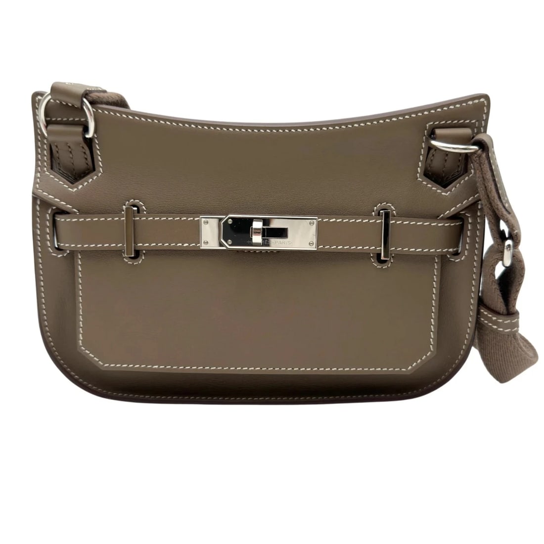 HERMES GYPSY MINI U STAMP ETOUPE SHW SHOULDER BAG: HERMES Gypsy Mini U Stamp Etoupe SHW Shoulder Bag Brand: HERMES Type/Style: Shoulder Bag Material: Swift Color: Etoupe / SV Hardware Size: W: 22cm / H: 15cm / D: 5.5cm Accessories: None Ac