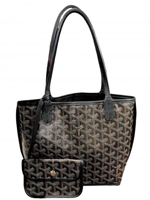 GOYARD ANJOU MINI TOTE BAG: GOYARD Anjou Mini Tote Bag Brand: GOYARD Type/Style: Tote Bag Material: Pvc/Leather Color: Black Size: H:20.0cm / W:21.0cm / D:10.0cm Accessories: None Accessories Notice: When purchasing pre-owned