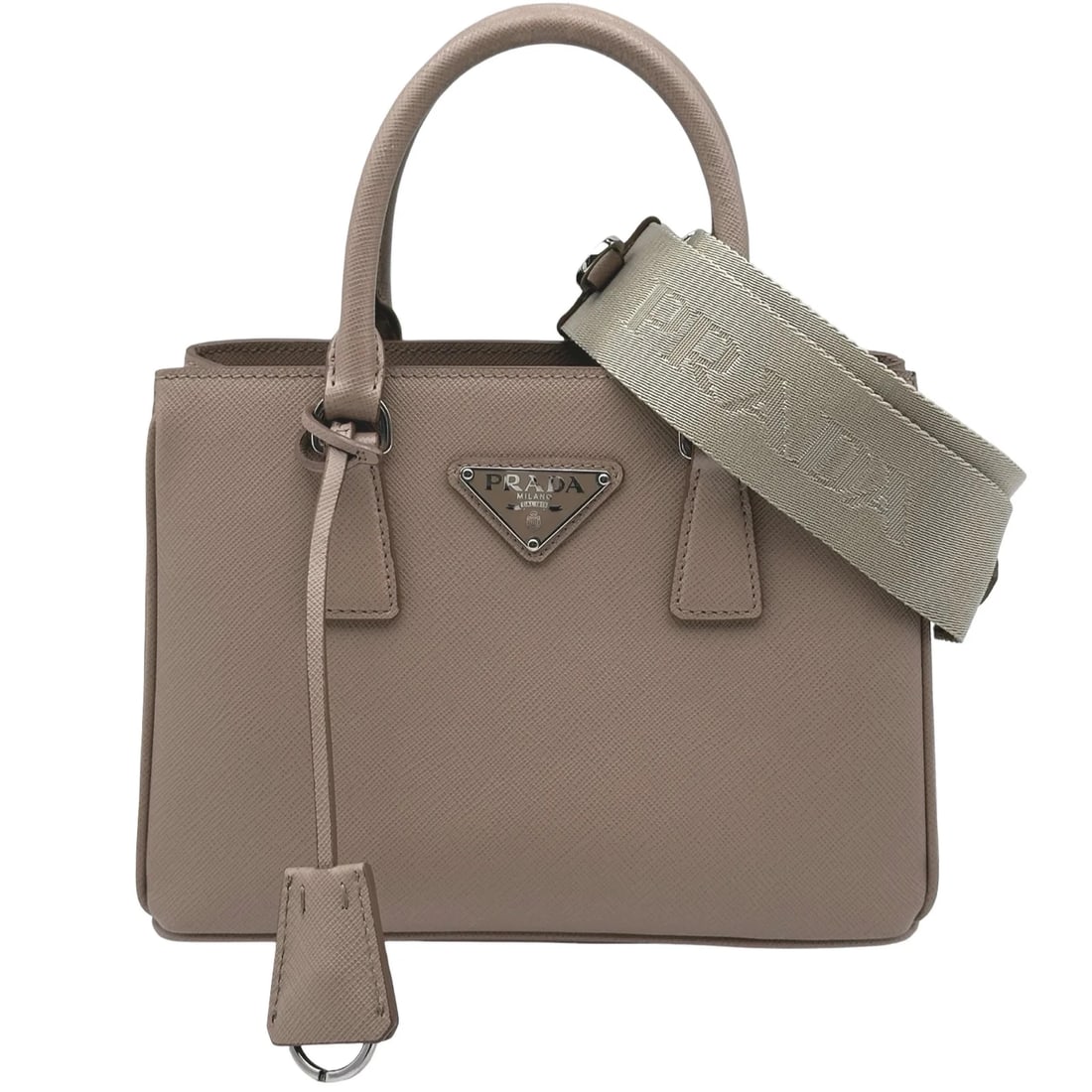 PRADA GALLERIA MINI BEIGE SHW SAFFIANO LEATHER: PRADA Galleria Mini Beige SHW Saffiano Leather Brand: PRADA Type/Style: Shoulder Bag Material: Saffiano Leather Color: Beige / SV Hardware Size: W: 22cm / H: 16cm / D: 10cm Accessories: None <