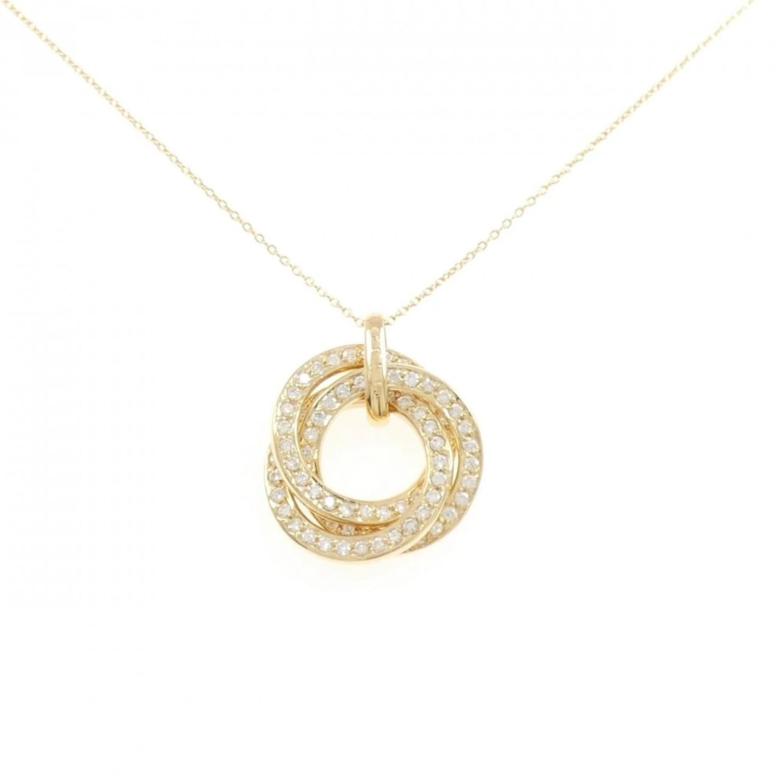 K18YG DIAMOND NECKLACE: K18YG Diamond Necklace Brand: Unbranded Type/Style: Diamond Necklace Material: K18YG, Color: YG Size: Actual Size Pendant length approx. x width approx.: 24.6mmx19.5mm Chain maximum width approx.: