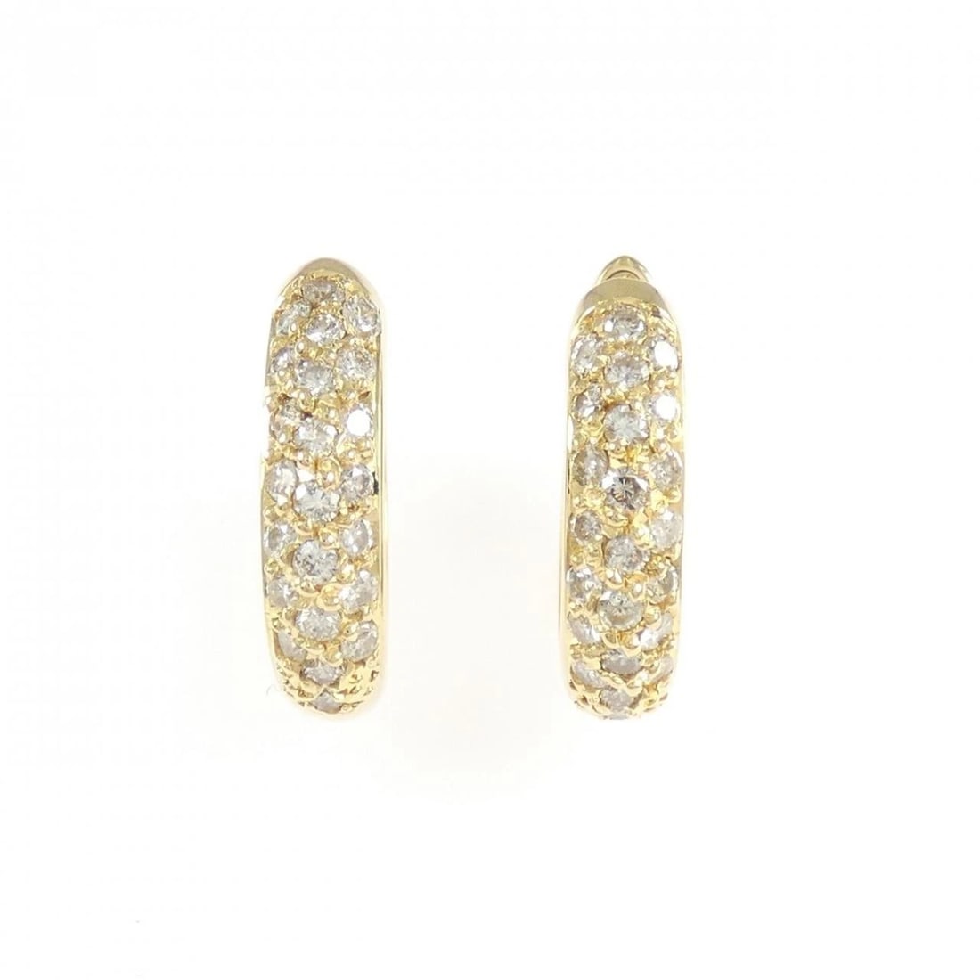 K18YG DIAMOND HOOP PIERCE: K18YG Diamond Hoop Pierce Brand: Unbranded Type/Style: Diamond Pierce/Earring Material: K18YG, Color: YG Size: Actual Size Approximate dimensions (height x width): 17.4cm x 4.2cm Accessories: None