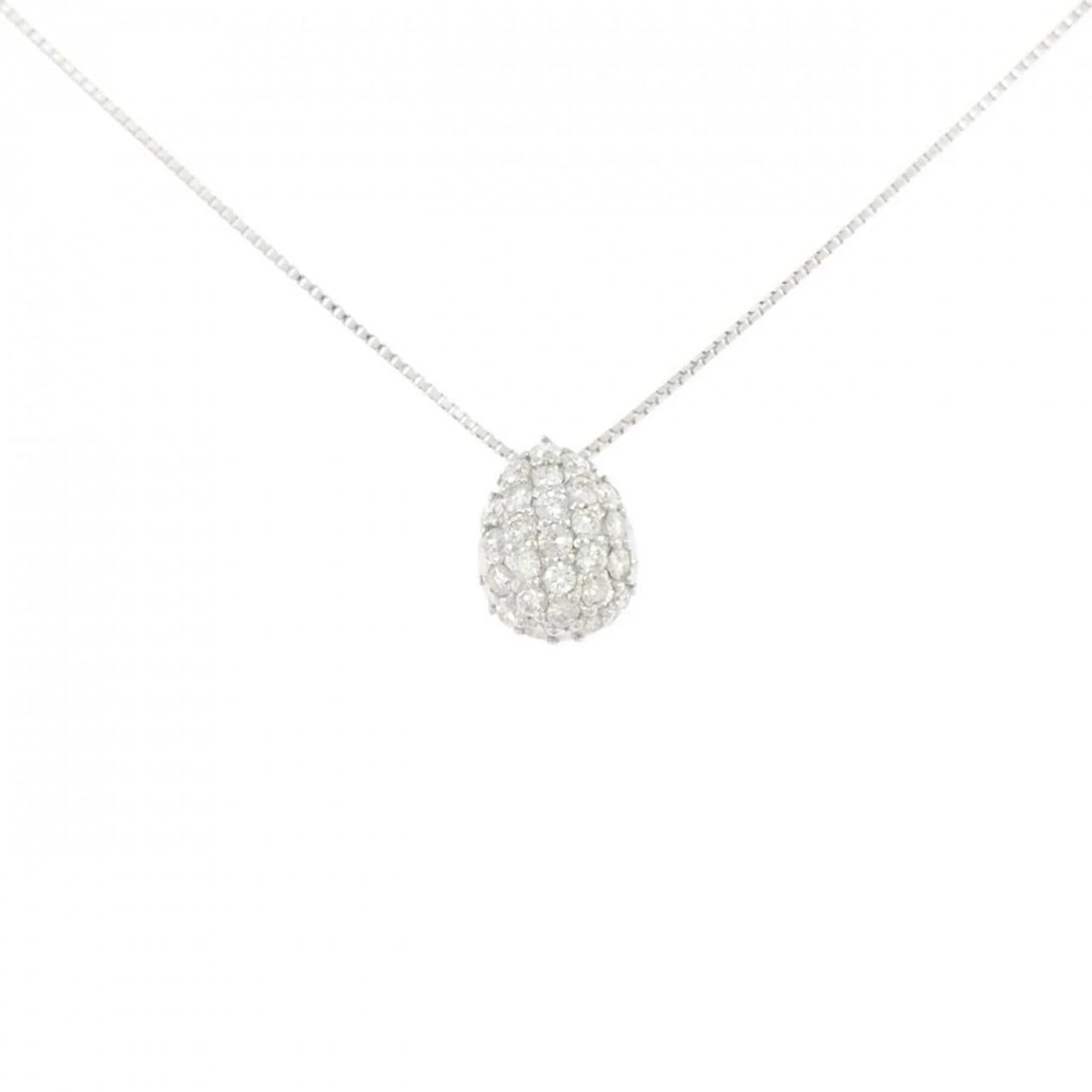 K18WG PAVE DIAMOND NECKLACE: K18WG Pave Diamond Necklace Brand: Unbranded Type/Style: Diamond Necklace Material: K18WG, Color: WG Size: Actual Size Pendant length approx. x width approx.: 11.0mmx8.3mm Chain maximum width approx.: