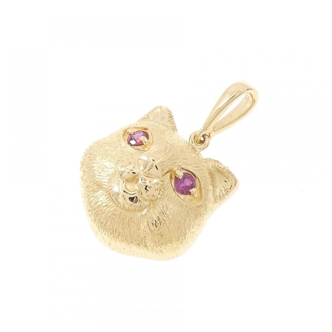 K18YG CAT RUBY PENDANT: K18YG Cat Ruby Pendant Brand: Unbranded Type/Style: Ruby Pendant/Brooch Material: K18YG, Main Stone Ruby Color: YG Size: Actual Size Approximate dimensions (height x width): 22.9mm x 15.0mm