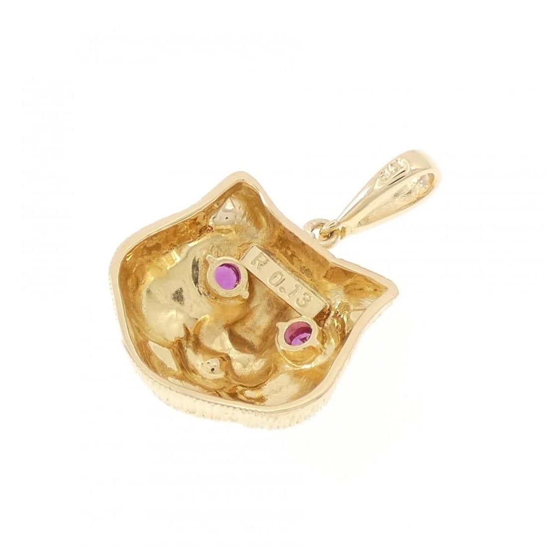 K18YG CAT RUBY PENDANT - 2