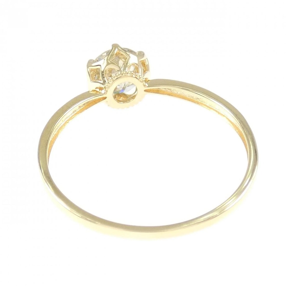 K18YG SOLITAIRE DIAMOND RING - 3