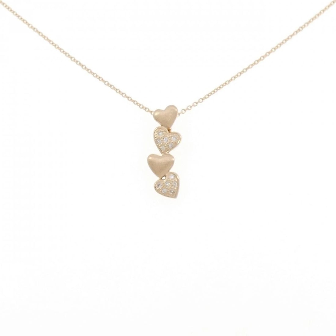 K18PG HEART DIAMOND NECKLACE: K18PG Heart Diamond Necklace Brand: Unbranded Type/Style: Diamond Necklace Material: K18PG, Color: PG Size: Actual Size Pendant length approx. x width approx.: 19.7mmx7.2mm Chain maximum width
