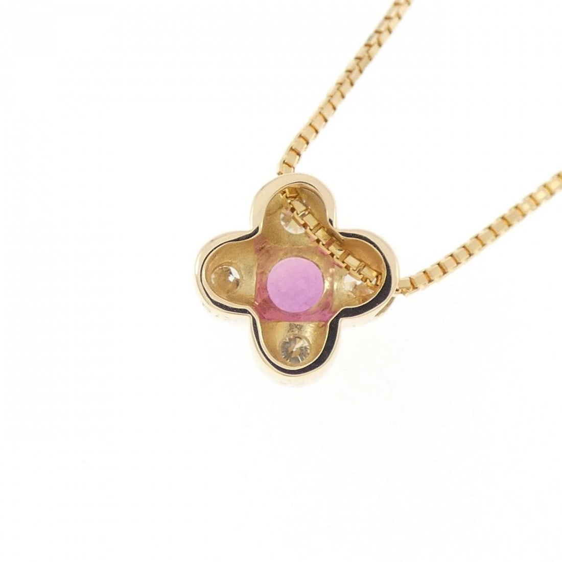 K18YG FLOWER RUBY NECKLACE - 4