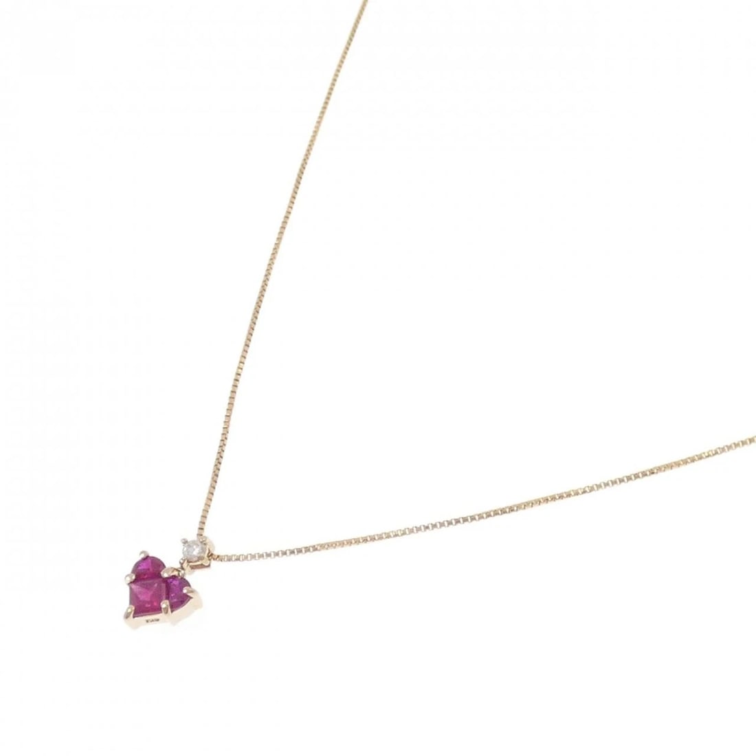K18PG HEART RUBY NECKLACE - 2